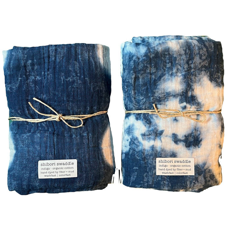 Shibori Organic Swaddle: Hakusen