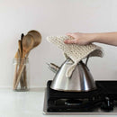 Knitted Wool Pot Holders: Natural