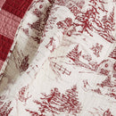 Winter Sleigh Ride Quilted Throw: Red