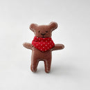 Playful Animal Cherry Brooch: Scarf Bear / One Size