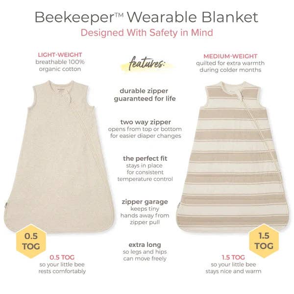 Organic Warmer Beekeeper™ Wearable Blanket - Limestone: Large