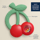 "NEW" Bitzy Shake™ - Silicone Teether with Rattle: Cherries