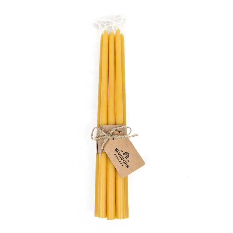 NEW: Hand-Dipped Thin Beeswax Tapers: Raw