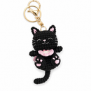 Black Cat Crochet Keychain