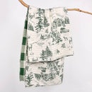 Winter Sleigh Ride Quilted Throw: Green