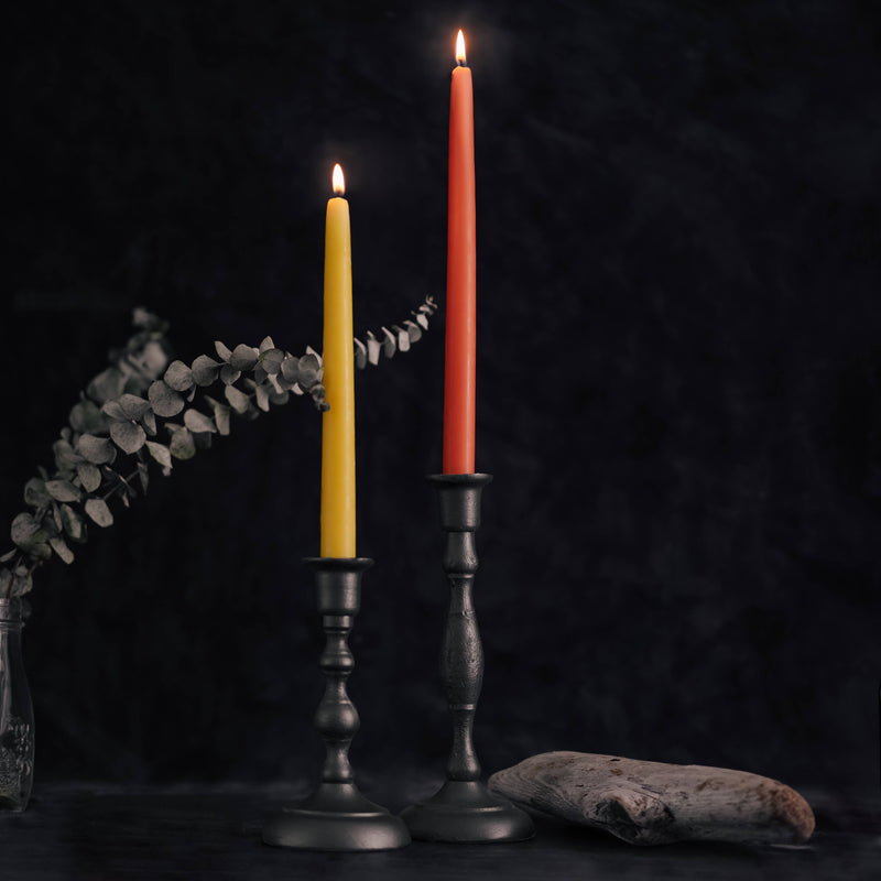 Hand-Dipped Pure Beeswax Taper Candlesticks Fall Home Decor: Raw / 12"