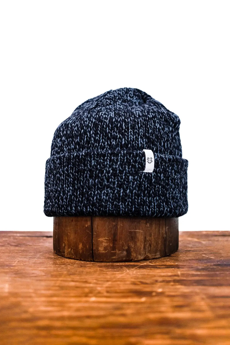 Denim Melange Ragg Wool Beanie: One Size