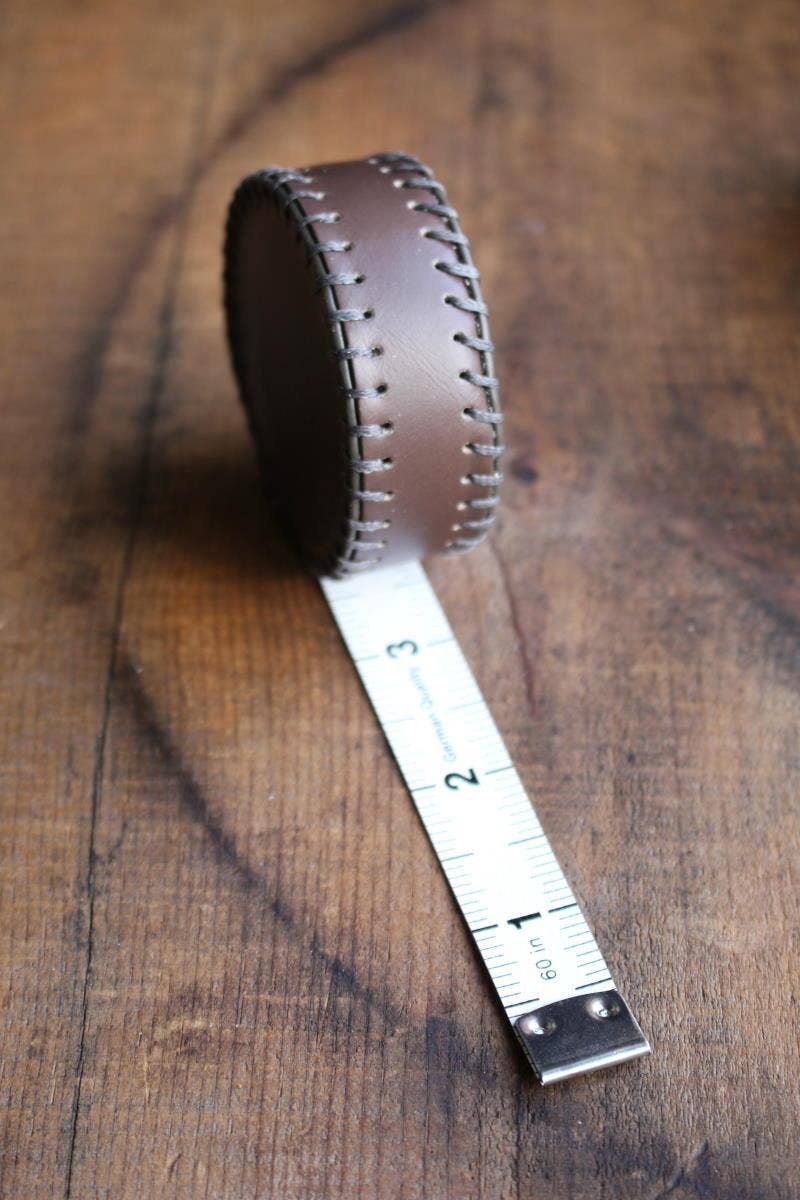 Hand-Stitched Leather Tape Measure -  Espresso