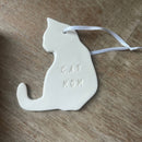 Cat Mom Christmas Ornament  | Handmade Pottery