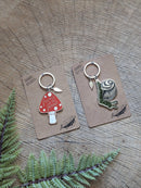 Metal enamel keychain / bag charm | friend of the forest mushroom