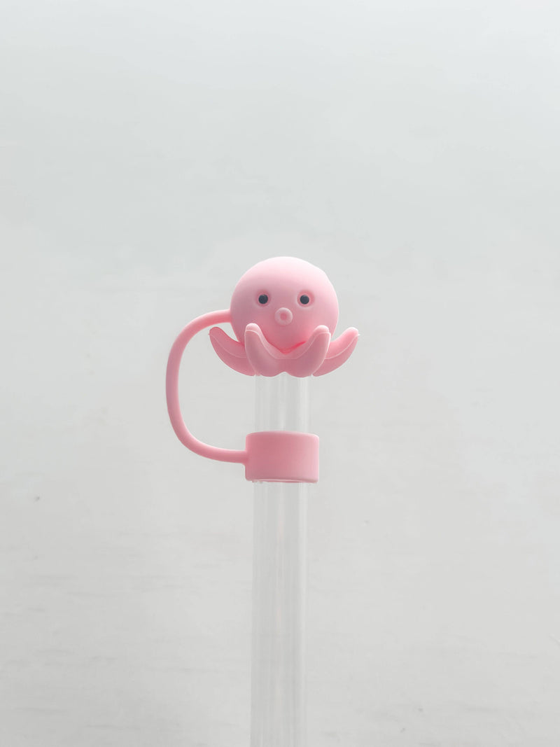 Straw Top Cover "Pink Octopus"