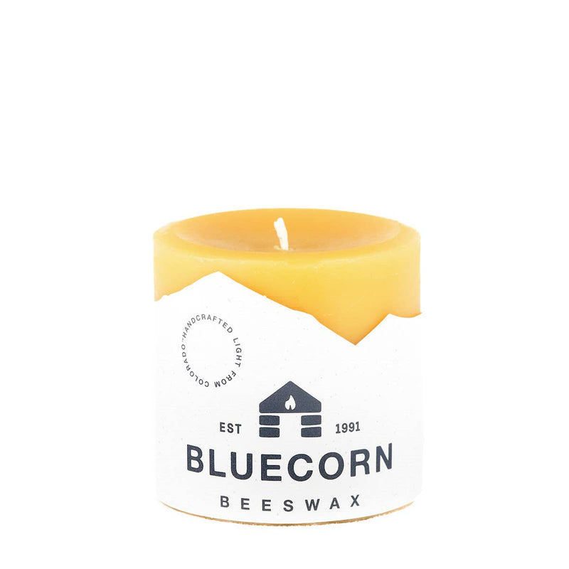 100% Pure Natural Beeswax Pillar Candles: Raw / 3" x 4"