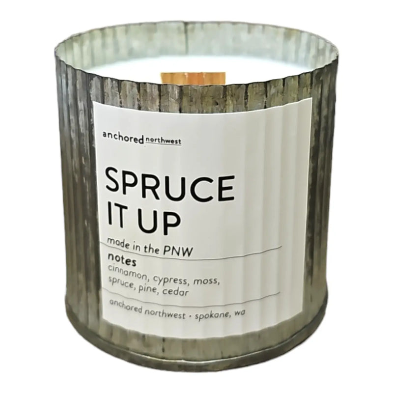 Spruce It Up Rustic Vintage Farmhouse Wood Wick Candle - Christmas