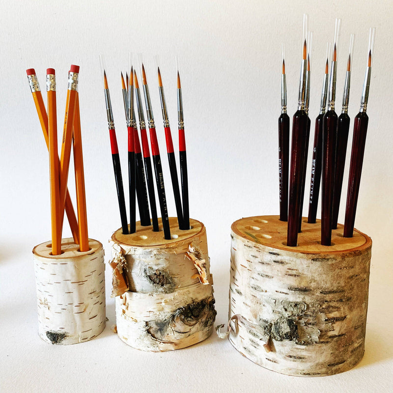 Pen.Brush.Pencil.Holders: White Birch