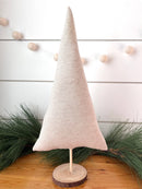 3 pack/ Knit Fabric Gold Stripe Christmas Tree Set