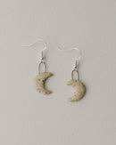 Ceramic Crescent Moon Earrings