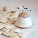Handmade Minimalist Mini Pin Cushion in Cream