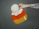 Kids Candy Corn Beanie - Halloween, fall, toddler, baby hat: 3-6 months