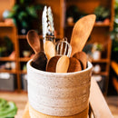 Utensil Crock: White Speckled Only