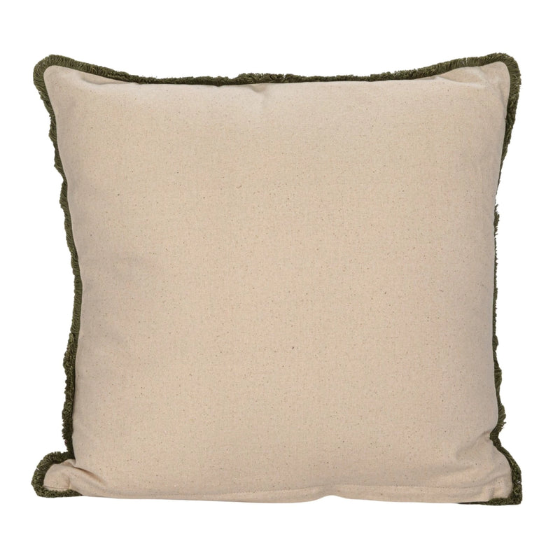 18" Square Cotton Slub Printed Pillow
