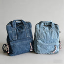 Vintage Washed Denim Backpack: Navy / One Size
