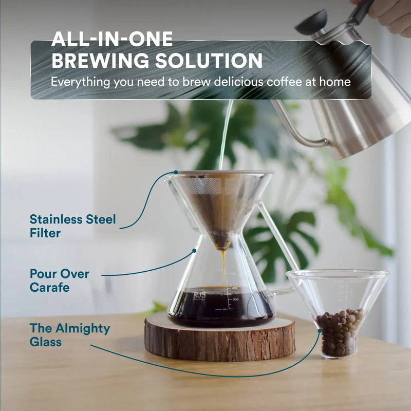 Pour Over Coffee Maker with Stainless Steel Filter | 17oz