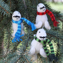 Handmade Knit White Seal Holiday Ornament - Fair Trade