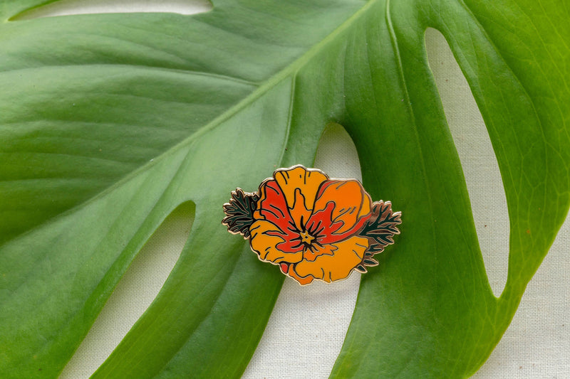 California Poppy Enamel Pin
