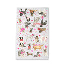 Cozy Valentine Dogs Kitchen Towel - Valentine's Tea Towel