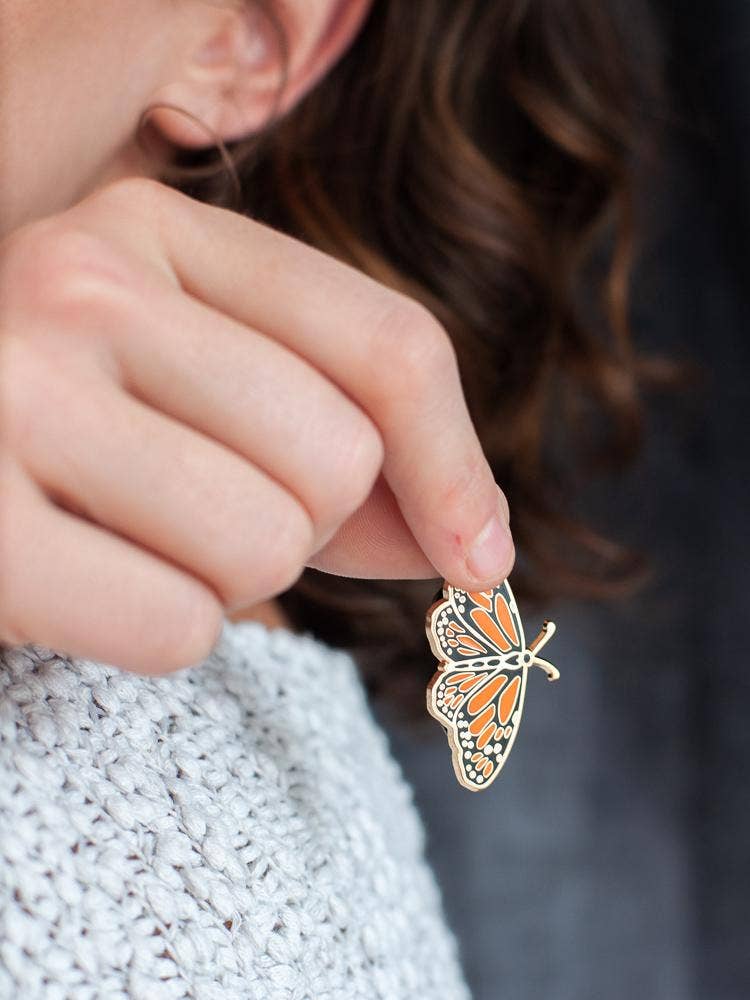 Monarch Butterfly Enamel Pin For Charity