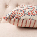 Red And Blue Paisley Floral Pillow