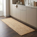 · REDEARTH · Rectangular Area Rug - 2'x6' Braided Natural Jute with Non-Skid Backing - Handwoven Boho Rug Natural / 2' x 6' (Rectangular)