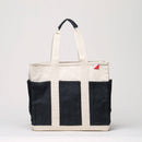 Pocket Tote 8-Pocket Carrying Tote: Natural with Navy