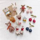 Playful Animal Cherry Brooch: Scarf Bear / One Size