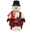 Cleo Snowman Doll w/Plaid Greenery Sack
