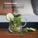 Glass Mug, Double Wall Borosilicate, 17oz Set of 2, Clear