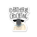 I'd Rather Be Crocheting Sheep Vinyl Sticker