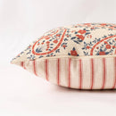 Red And Blue Paisley Floral Pillow