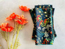 Pretty Peacock Cloth Napkins, Set of Four: 18" Everyday