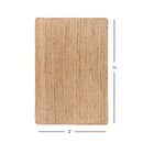 · REDEARTH · Rectangular Area Rug 2'x3' Braided Natural Jute: Natural / Rectangular 2'x3'