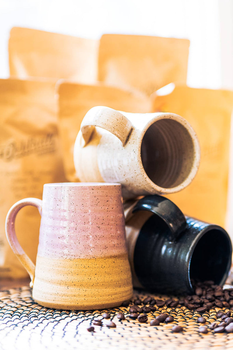 East Wheeling Clayworks Stein: White Speckled