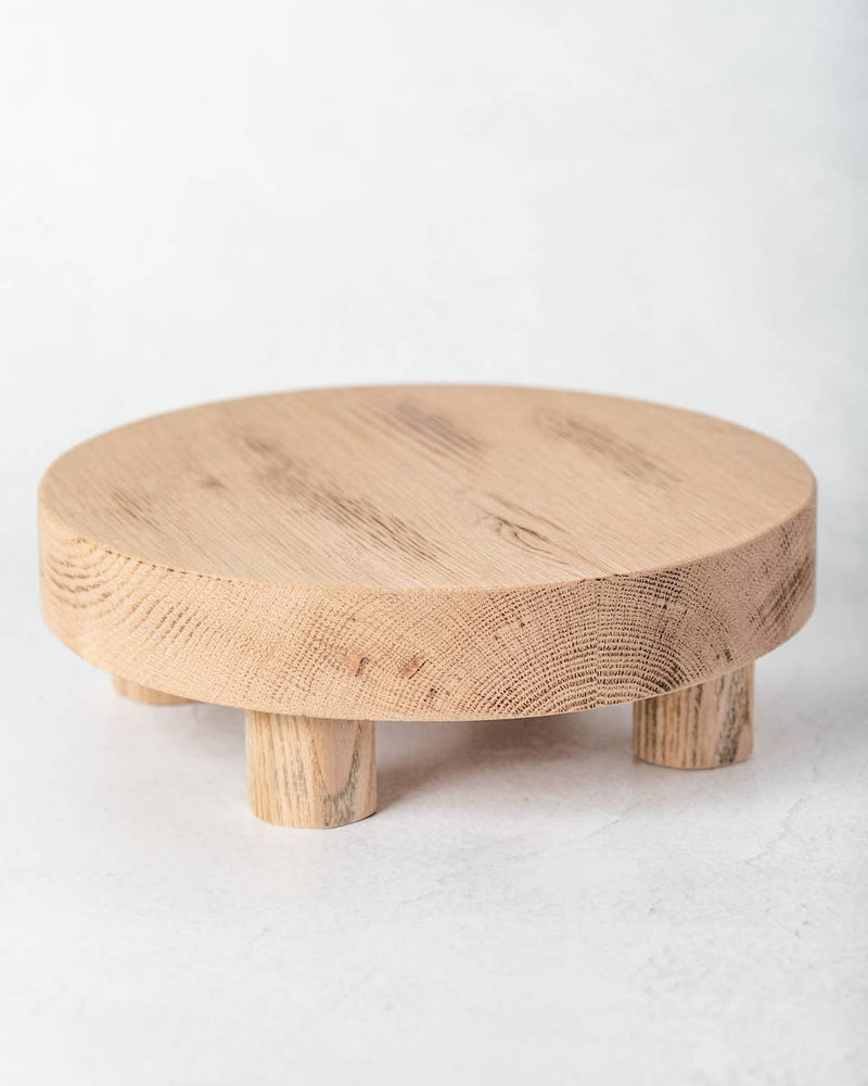 Round Reclaimed Wood Riser Stand | Made In USA: 8"