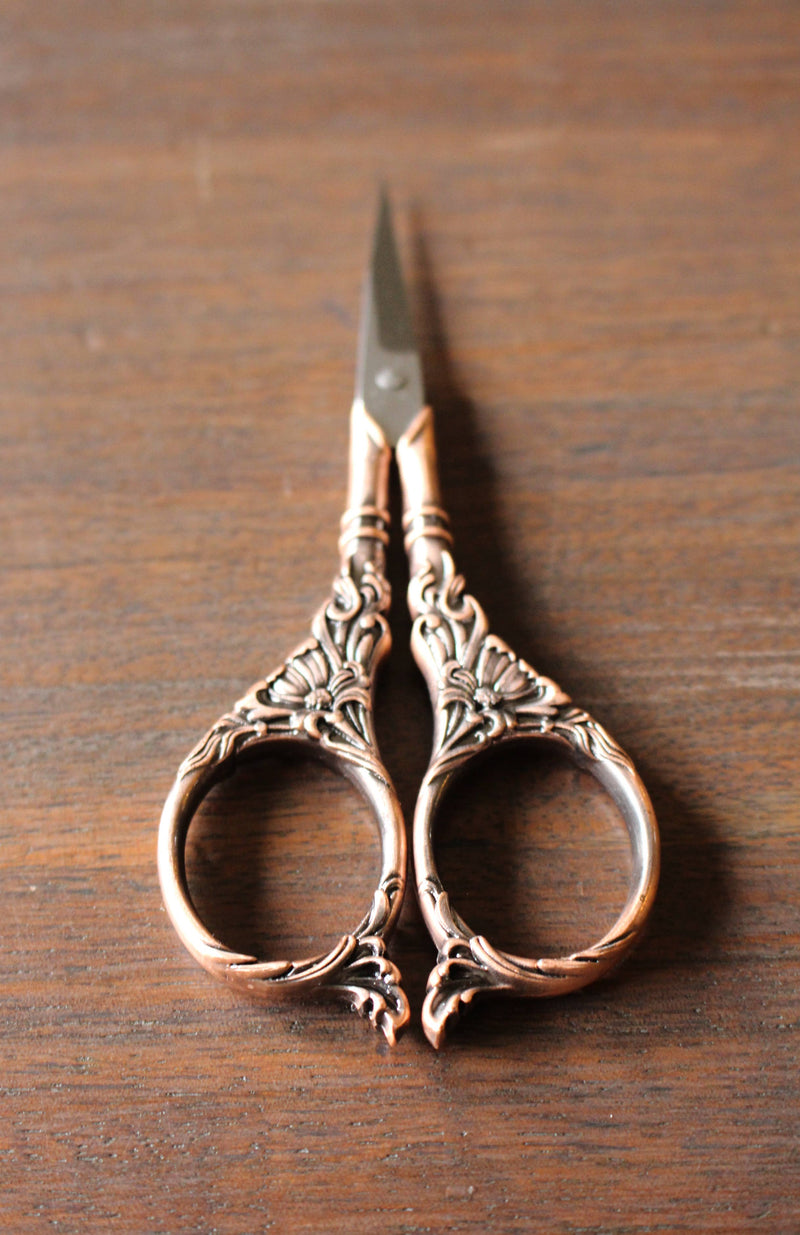 Botanical Embroidery Scissor: Antique Copper