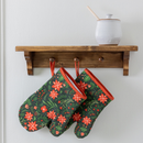 Christmas Forest Oven Mitt Set of 2 - Holiday Kitchen Decor
