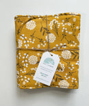 Wildflower on Yellow Burp Cloth, set of 2