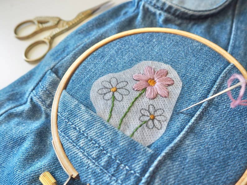 Stick and Stitch Embroidery Patches Flower Power