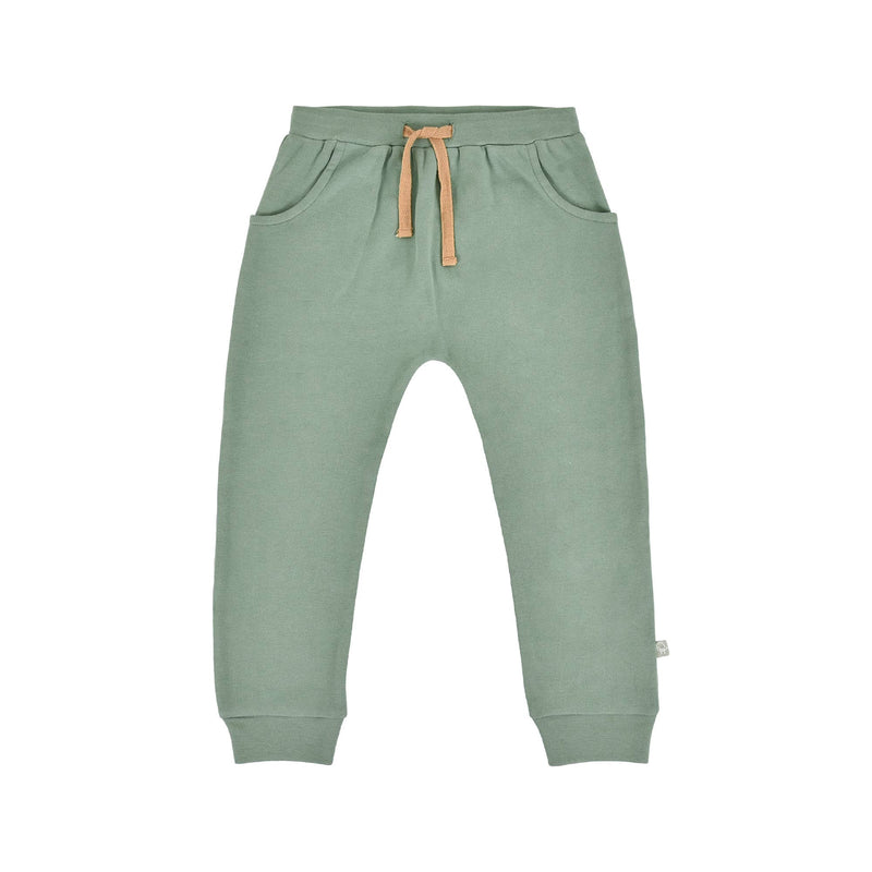 Baby kid lounge pants | basil green: 0-3m