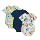 3-Pack Field Goal & Soccer Field Baby Boy Bodysuits: 0-3M