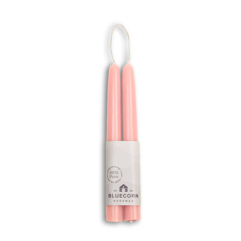 Beeswax Taper Candles – Eco-Friendly, Dripless & Handmade: Dusty Rose / 8"