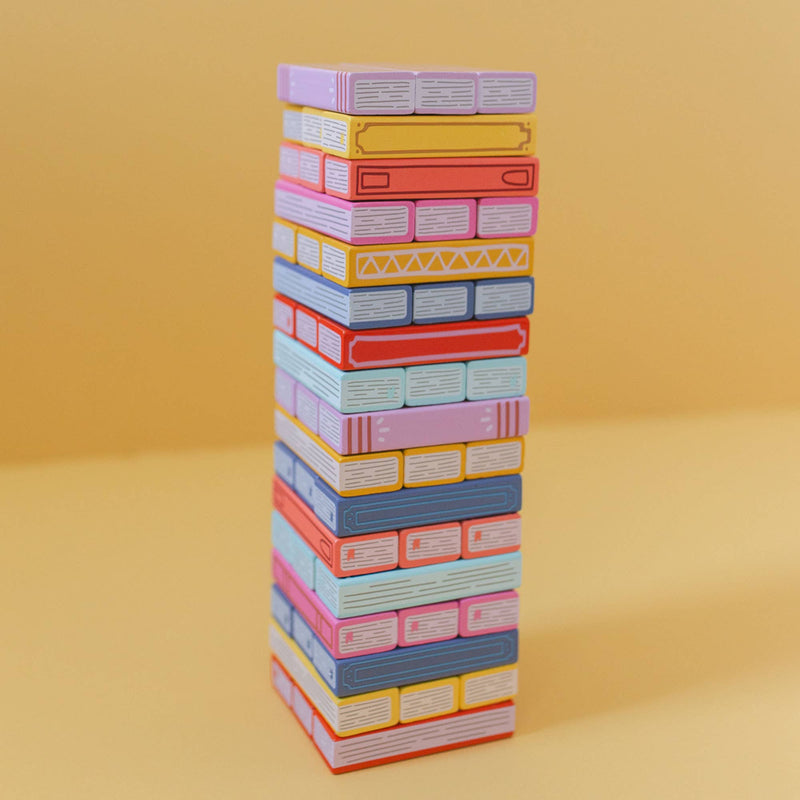 Tumbling Book Stack - Wooden Block Stacking & Balance Game